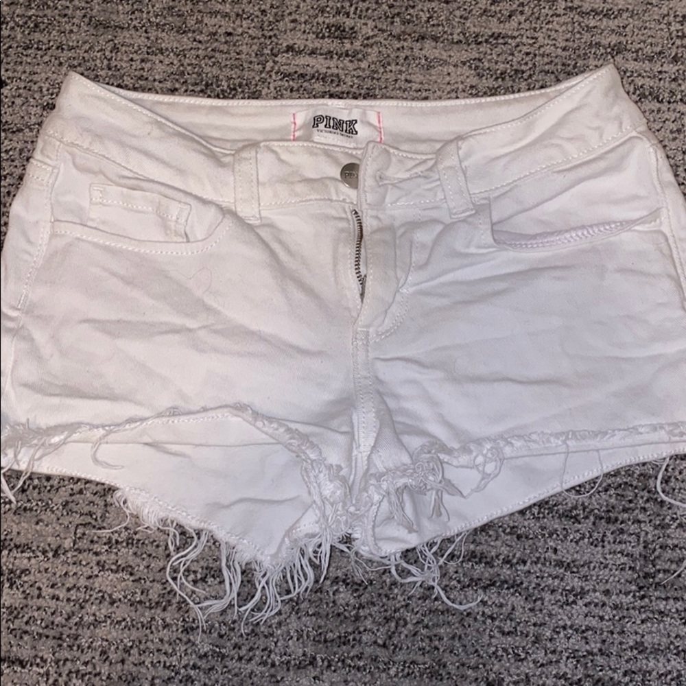 💛Pink Victorias Secret white jean cutoff shorts💛